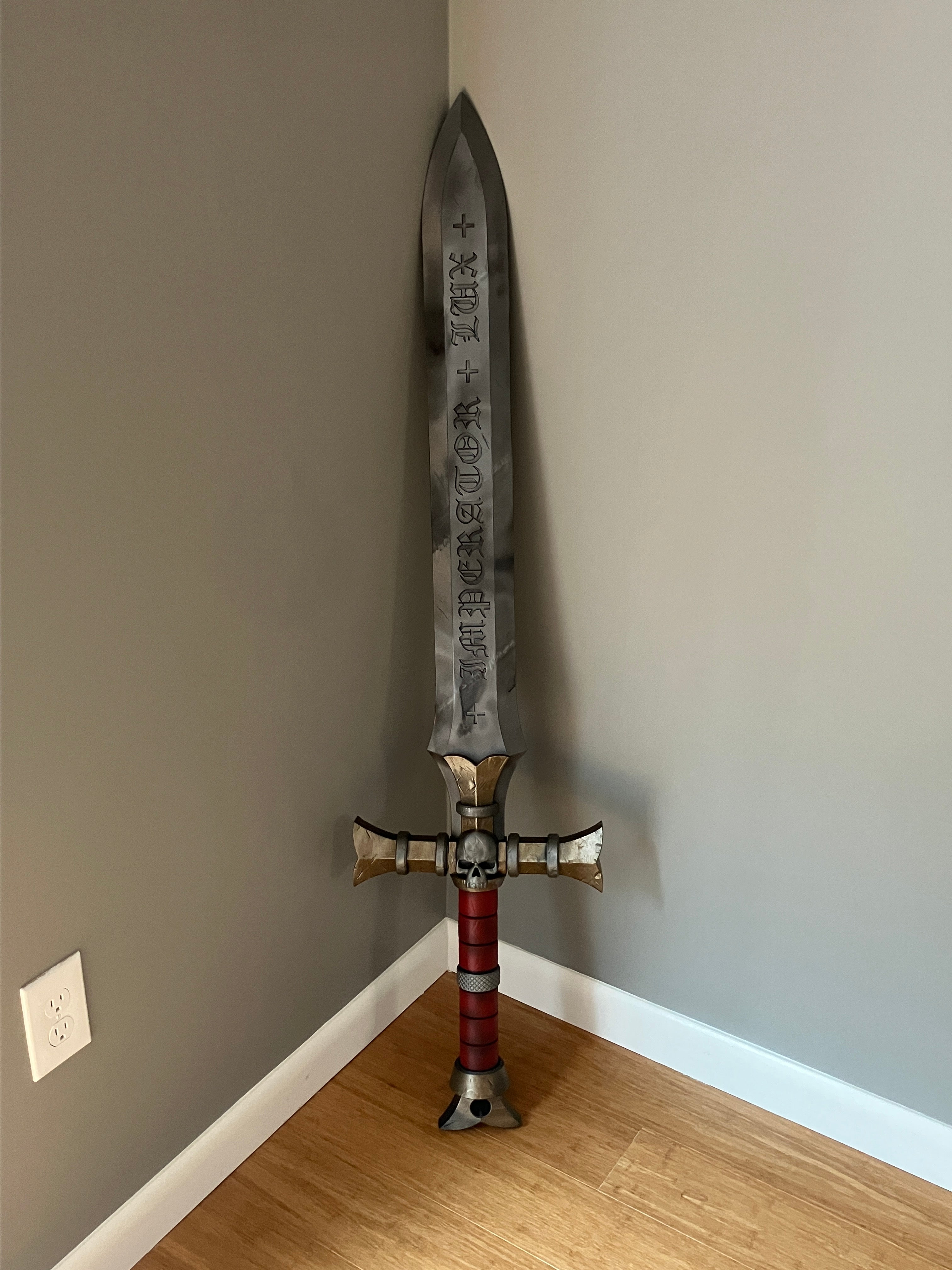 Champion's Blade Black Sword Power Sword  powersword 55 Inches rechargeable usb-c battery! Cosplay or Display Painted Templar